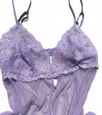 Vintage Y2K 2003 Victoria’s Secret Lavender Sheer Lace Babydoll Top M
